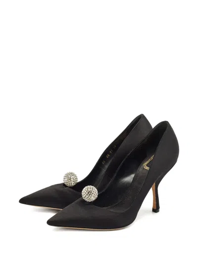 Pre-owned Dior Comete Crystal-embellished Pumps In Black