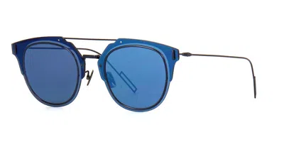 Pre-owned Dior Composit1.0 A2j/2a Sunglasses, Blue Ruthenium / Blue Mirror Lens