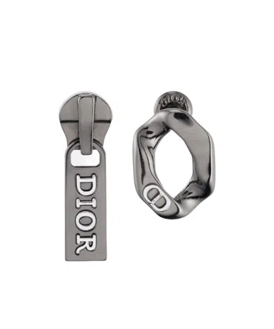 Dior Contrast Earrings In Metallic
