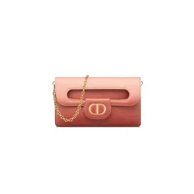 Dior Convertible Chain Clutch Bag In Rose Multi