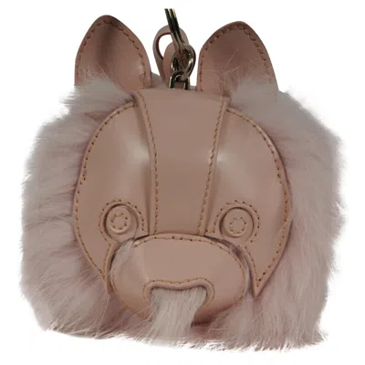 Pre-owned Dior Cookie Charm Pink White Leather Dog Animal Leather Fur Duffle Travel Bag