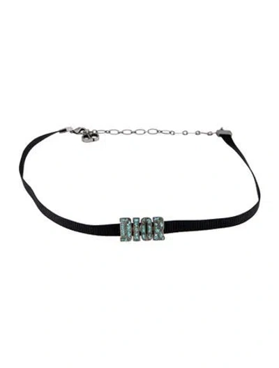 Pre-owned Dior Cord & Enamel Choker Necklace, 14.75" In Multicolor