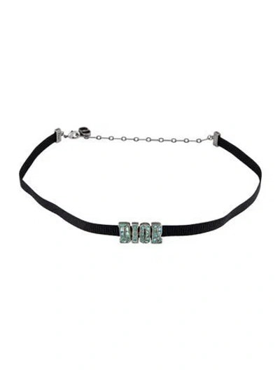 Pre-owned Dior Cord & Enamel Choker Necklace, 14.75" In Multicolor