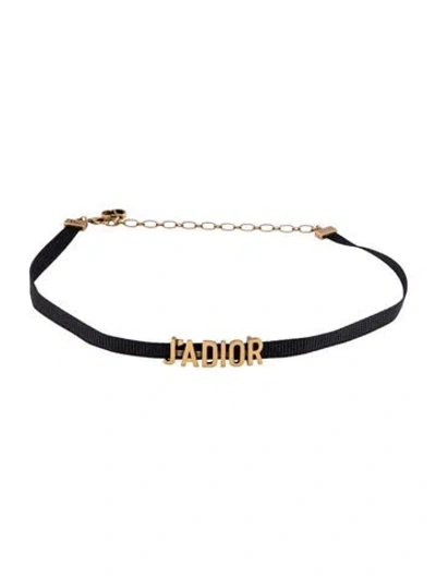 Pre-owned Dior Cord J'a Choker Necklace, 14.75" In Multicolor