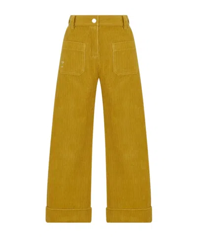 Dior Corduroy Wide-leg Pants In Brown