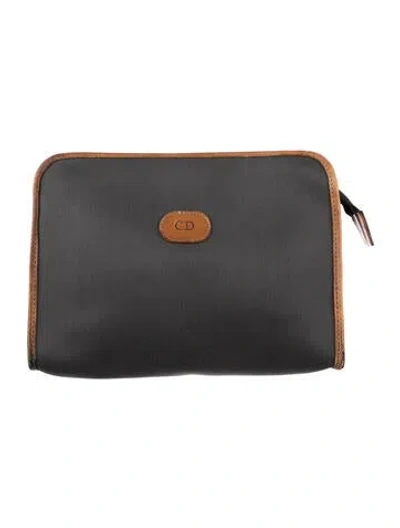 Pre-owned Dior Cosmetic Bag In Gray
