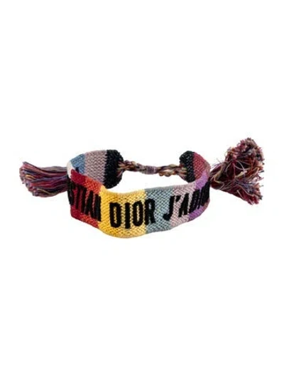 Pre-owned Dior Cotton & Fabric Friendship Bracelet, 8.25" In Multi