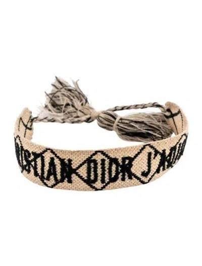 Pre-owned Dior Cotton & Fabric Friendship Bracelet In Multicolor