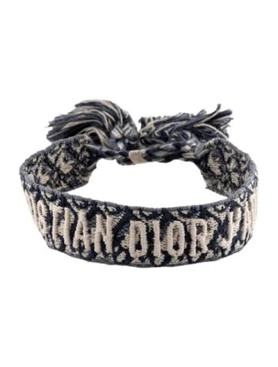 Pre-owned Dior Cotton & Fabric Friendship Bracelet In Multicolor