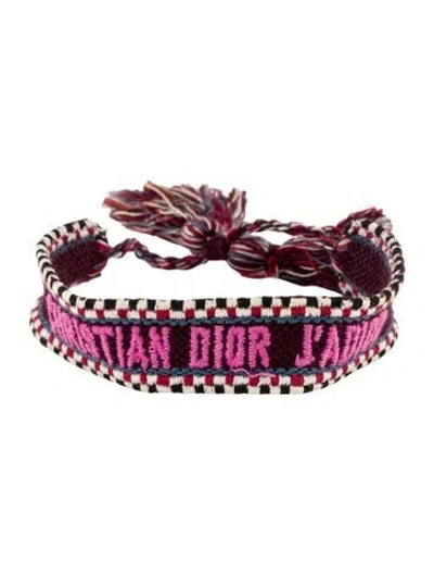 Pre-owned Dior Cotton & Fabric Frienship Bracelet, 8" In Multi