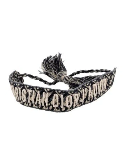 Pre-owned Dior Cotton & Thread Friendship Bracelet, 9.25" In Multicolor