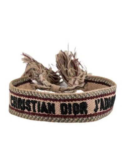 Pre-owned Dior Cotton & Thread Friendship Bracelet In Multicolor