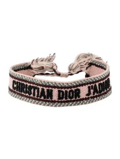 Pre-owned Dior Cotton & Thread J'a Friendship Bracelet In Black/blue/burgundy