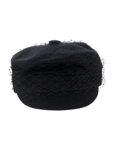 Pre-owned Dior Cotton Black Pill Hat With Lace Accent