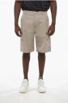 Dior Cotton Blend Cargo Shorts With Belt Loops In Gray