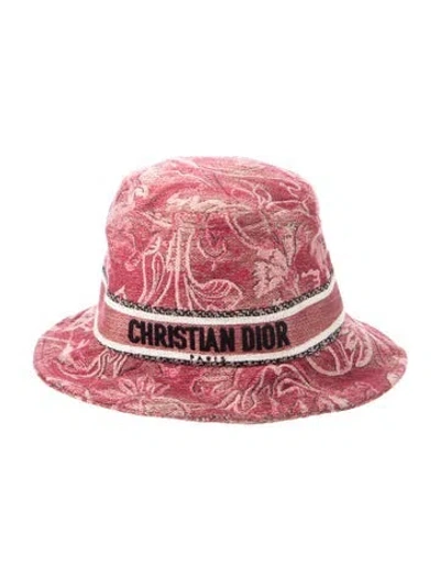 Pre-owned Dior Cotton Bucket Hat In Burgundy