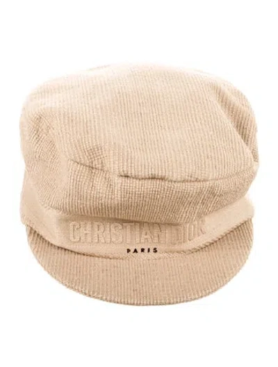 Pre-owned Dior Cotton Casquette Newsboy Cap In Neutral