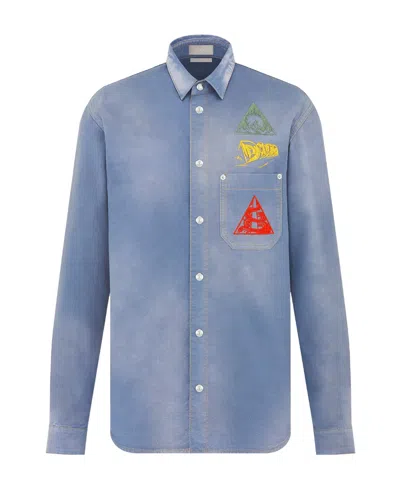 Dior Cotton Denim Shirt In Blue