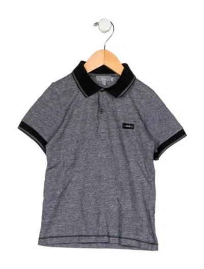 Pre-owned Dior Kids' Cotton Grey And Black Patterned Casual Polo Shirt With Button Closure In Black/grey