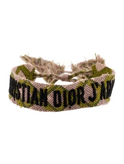 Pre-owned Dior Cotton J'a Friendship Wrap Bracelet In Multi