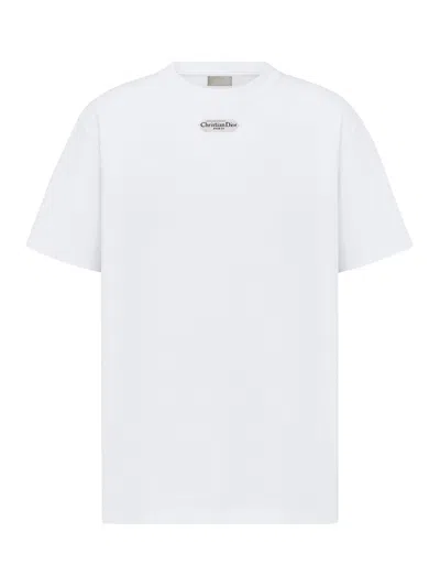 Dior Round Neck Short Sleeve T-shirt In White