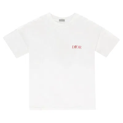 Pre-owned Dior Cotton Logo Rose Print ' Jardin' T-shirt In Red