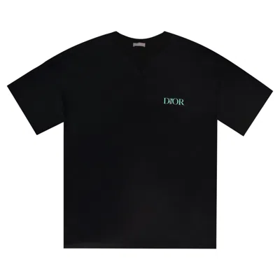 Pre-owned Dior Cotton Logo Rose Print ' Jardin' T-shirt In Red