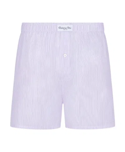 Dior Cotton Poplin Striped Pyjamas In White
