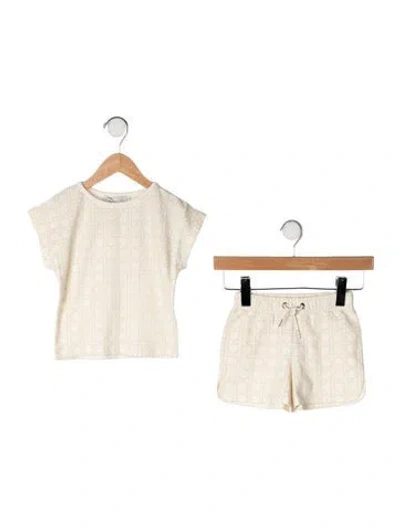 Pre-owned Dior Babies' Cotton Short Set In Neutrals