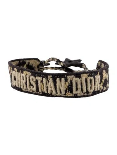 Pre-owned Dior Cotton Thread Woven J'a Friendship Bangle Bracelet, 10"
