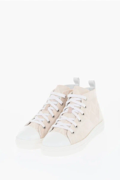 Dior Cotton Twill Assiya High-top Sneakers In Pink