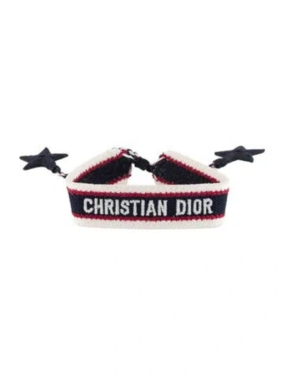 Pre-owned Dior Cotton Woven Star Friendship Bracelet In Multi
