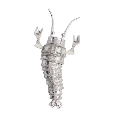 Dior Couture Charms Crawfish Brooch In Silver