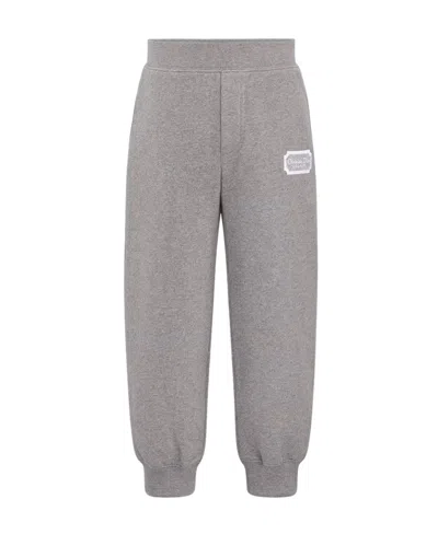 Dior Couture Logo Patch Sweatpants In Gray