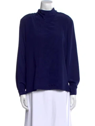 Pre-owned Dior Cowl Neck Long Sleeve Sweatshirt In Blue