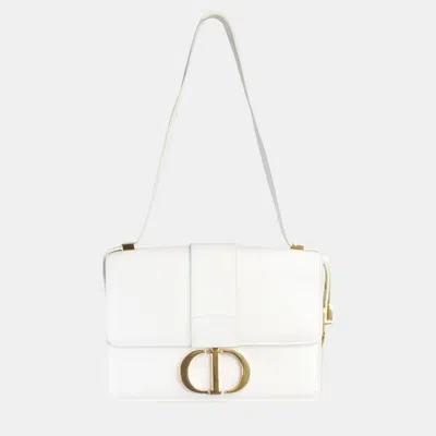 Pre-owned Dior Cream Leather 30 Montaigne Shoulder Bag