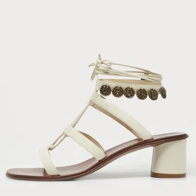 Pre-owned Dior Cream Leather Gladiator Sandals Size 38 In White
