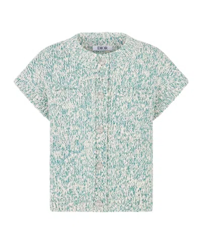 Dior Crew Neck Cardigan In Multi