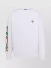 Dior Crew Neck Graphic Print Long Sleeves Sweater In White