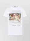 Dior Crew Neck Graphic Print Short Sleeves Top In White