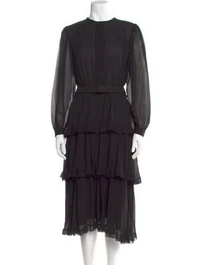 Pre-owned Dior Crew Neck Knee-length Dress In Black