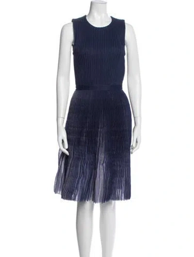 Pre-owned Dior Crew Neck Knee-length Dress In Blue