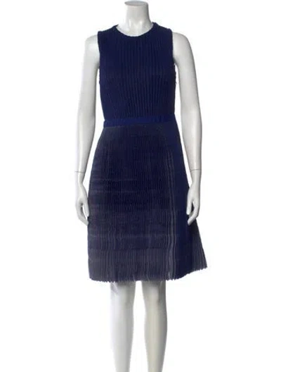 Pre-owned Dior Crew Neck Knee-length Dress In Blue