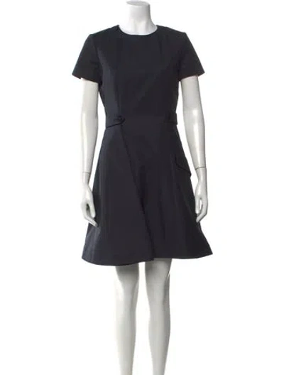 Pre-owned Dior Crew Neck Knee-length Dress In Blue