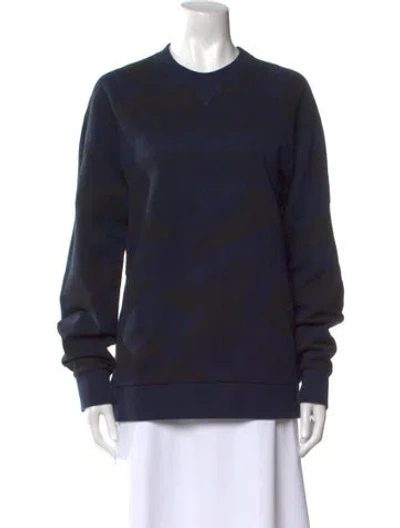 Pre-owned Dior Crew Neck Long Sleeve Sweatshirt In Blue