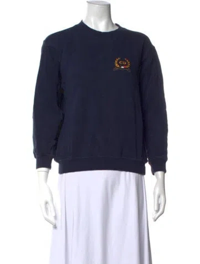 Pre-owned Dior Crew Neck Long Sleeve Sweatshirt In Blue
