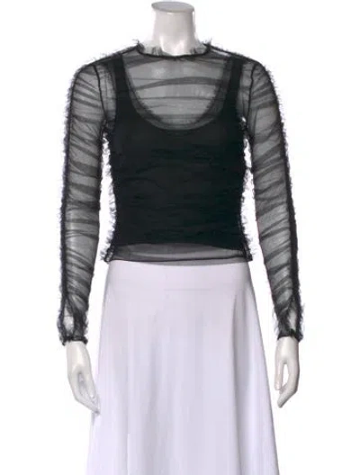 Pre-owned Dior Crew Neck Long Sleeve Top In Black