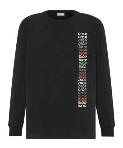 Dior Crew Neck Long-sleeved T-shirt In Black