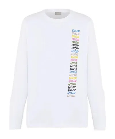 Dior Crew Neck Long-sleeved T-shirt In White