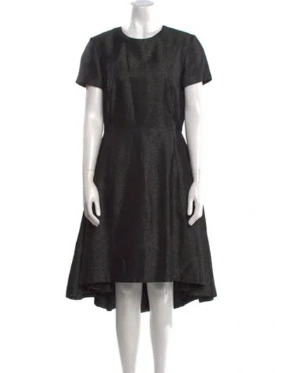 Pre-owned Dior Crew Neck Midi Length Dress In Black